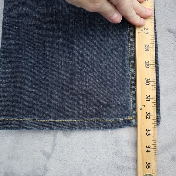 Banana Republic Pants Womens 0 Blue Flare Low Stretch Zip Dark Wash Denim Jeans - Picture 5 of 16